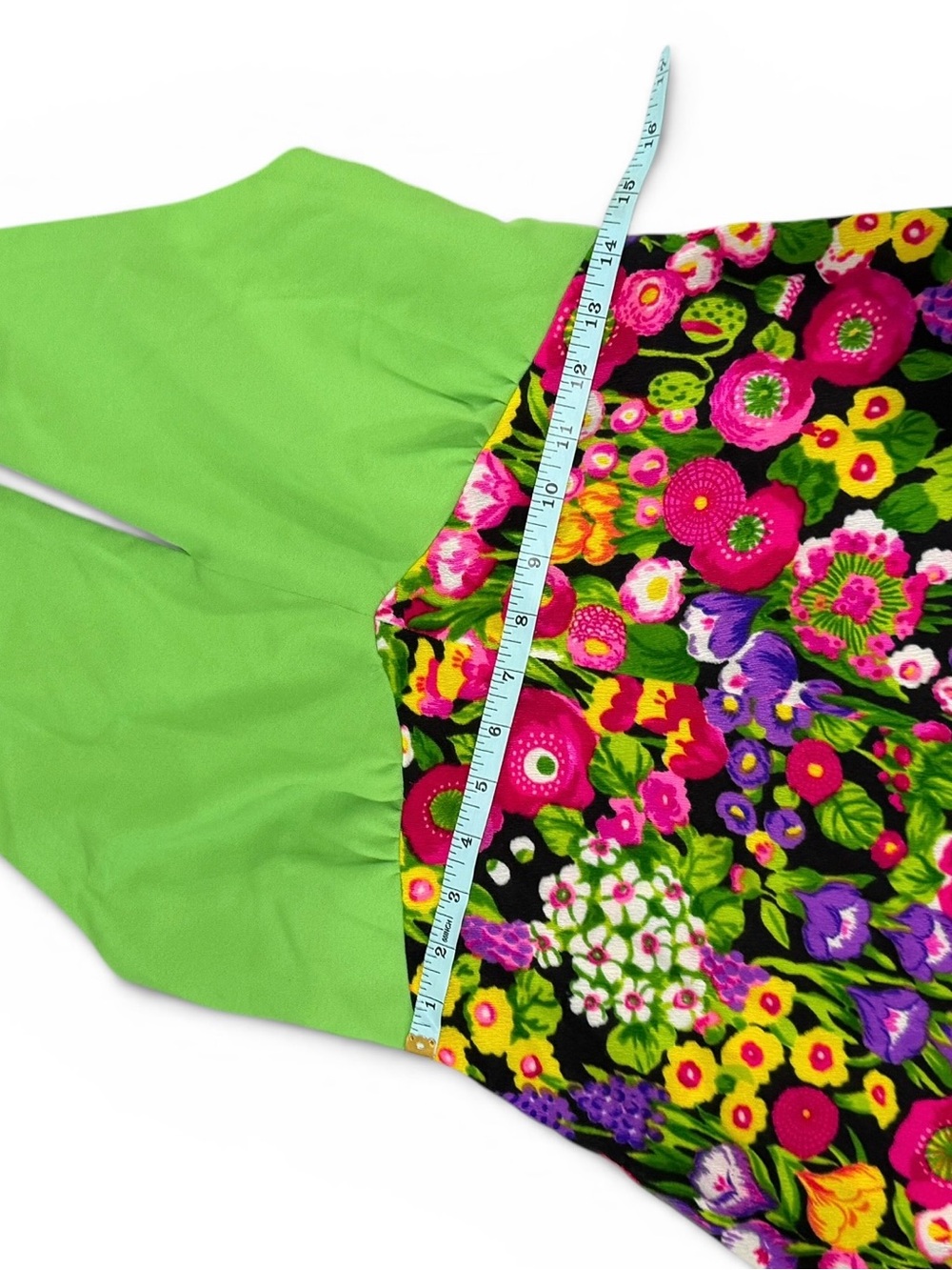 Vintage 60s 70s Neon Floral Garden Halter Maxi Dress Sz M Handmade? Retro Hippie - Picture 2 of 6